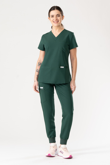 Set medical Uniformix RayOn, bluză 3000 + pantaloni 3020. Hunter Green