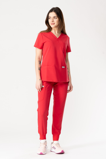 Set medical Uniformix RayOn, bluză 3000 + pantaloni 3020. Red