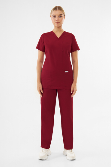 Set medical Uniformix doamnelor TEAM, bluză T1000 + pantaloni T1190, Burgundy