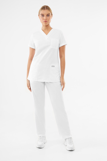 Set medical Uniformix doamnelor TEAM, bluză T1000 + pantaloni T1190, White 