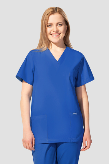 Set medical universal, Uniformix Club, Bluză CM126 + Pantaloni CM119, Albastru închis