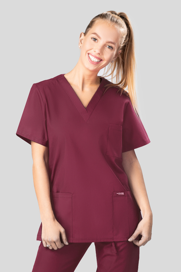 Set medical universal, Uniformix Club, Bluză CM126 + Pantaloni CM119, Bordo