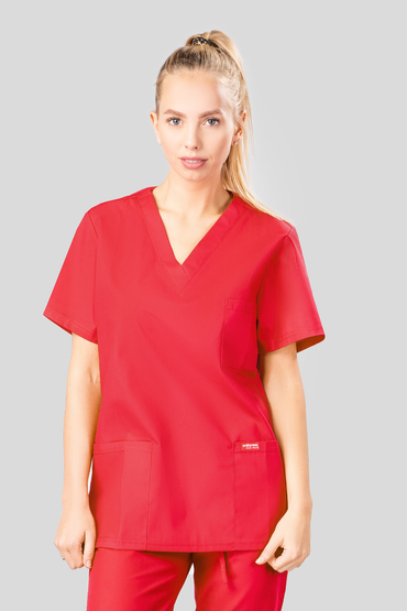 Set medical universal, Uniformix Club, Bluză CM126 + Pantaloni CM119, Roșu