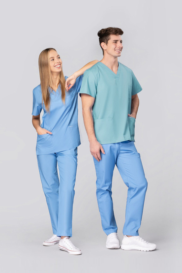 Set medical universal, Uniformix Club, Bluză CM126 + Pantaloni CM119, Turcoaz